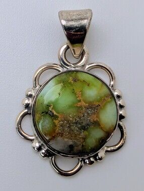 Palomino Turquoise Round Circle Pendant S925 Sterling Silver